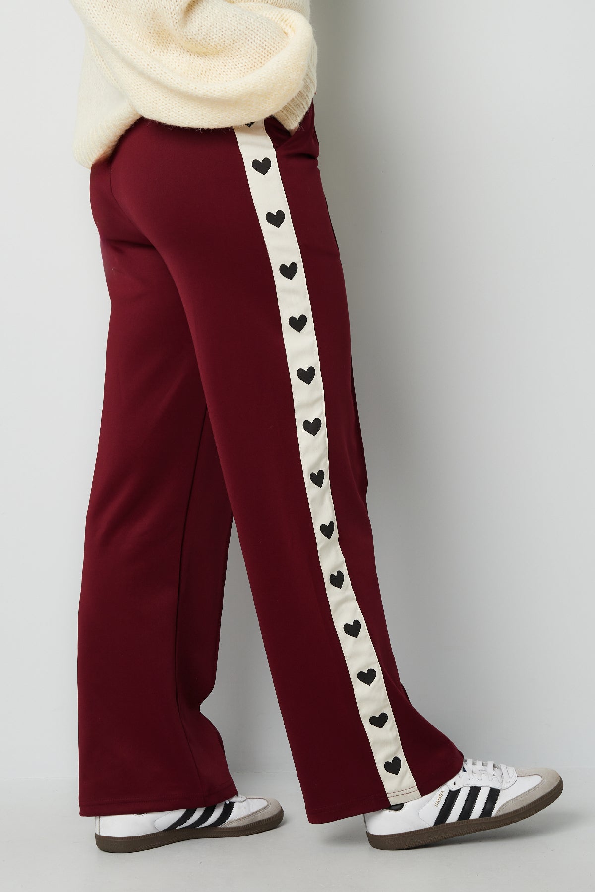 Broek met hartjes zijkant - rood