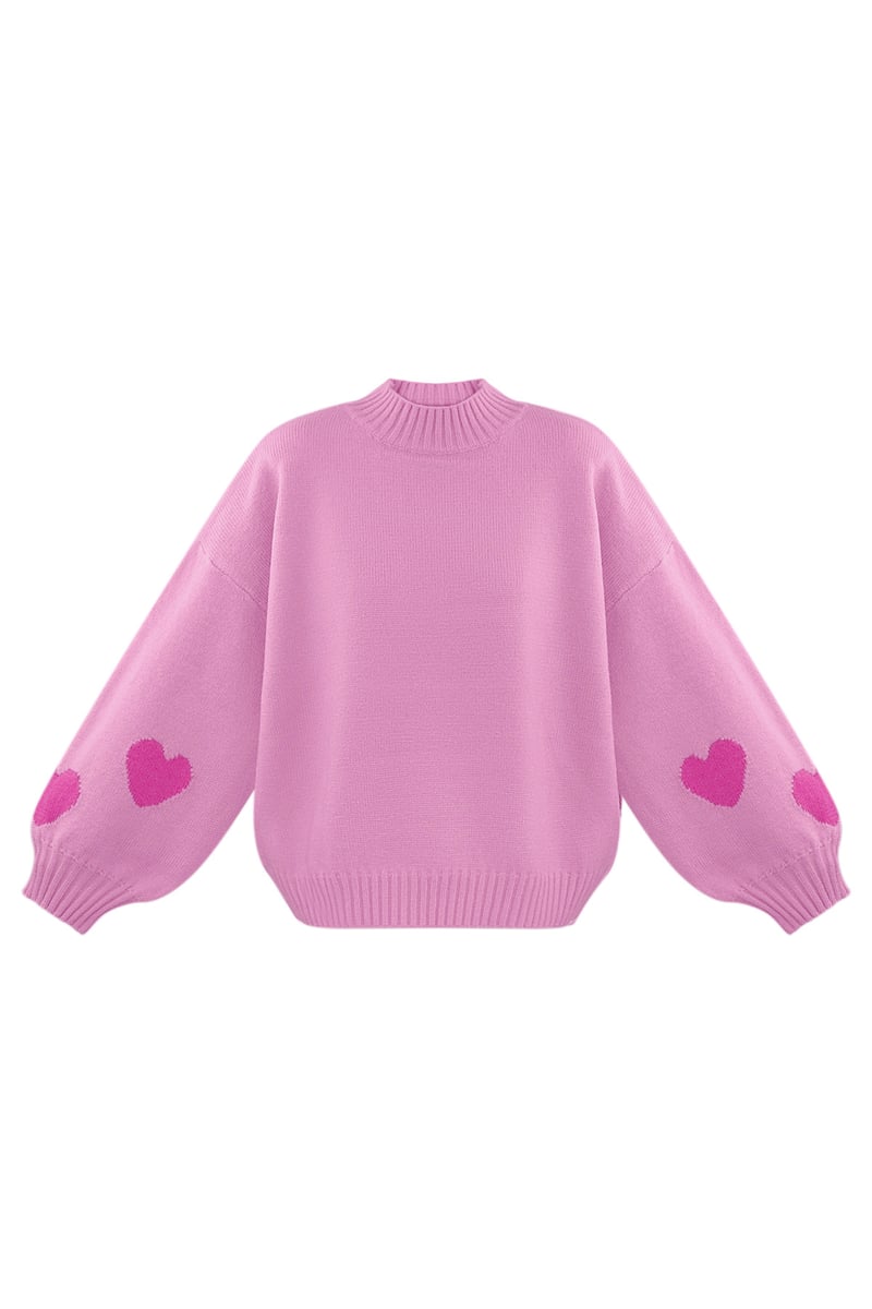 Comfort Heart Knit trui - fuchsia