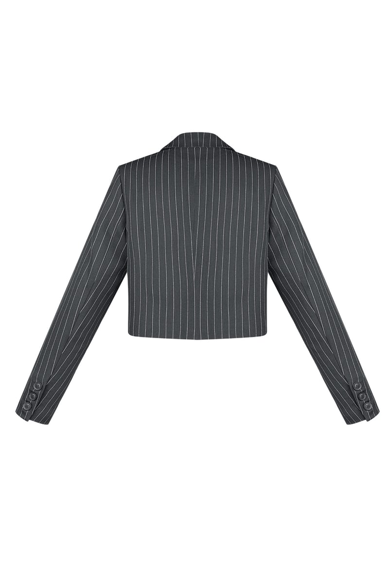 Krijtstreep cropped blazer - Grijs