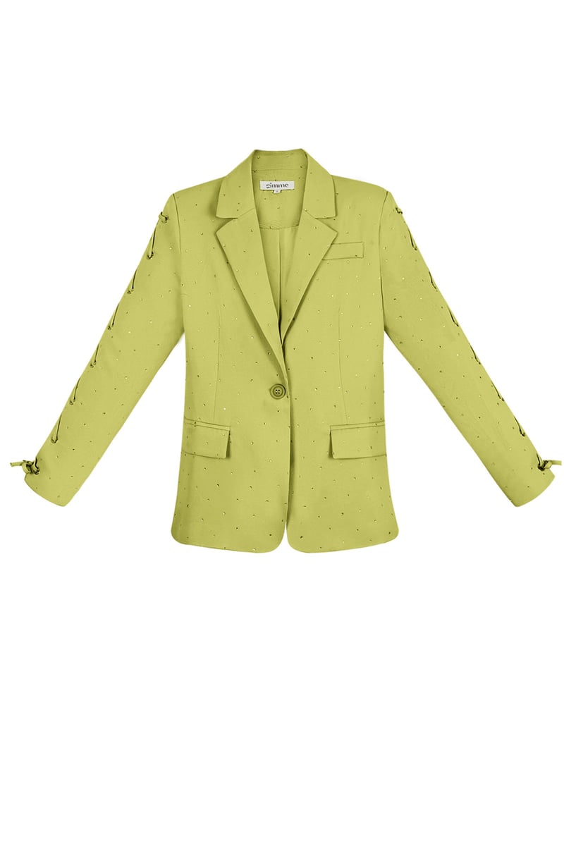 Blazer met steentjes en vetermouwen - paars