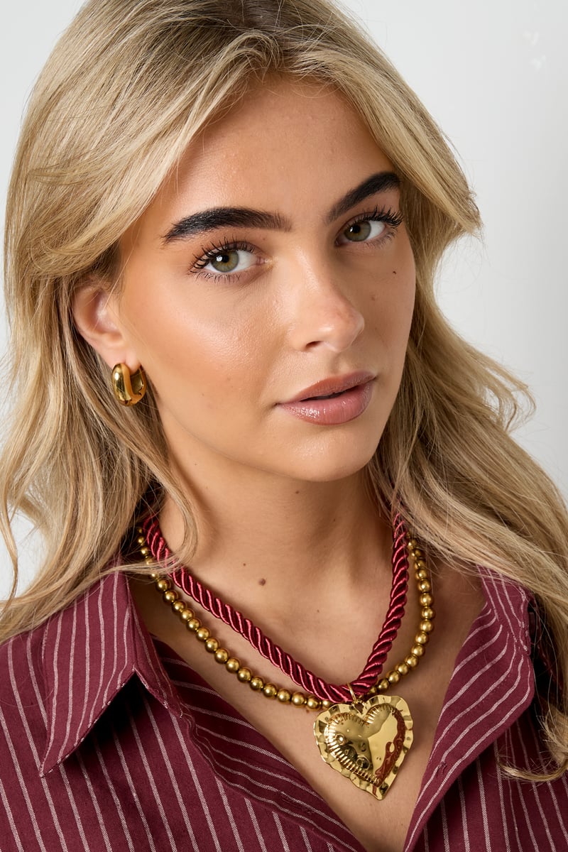 Polyester hanger kettingen Hart Retro Daily Classic Serie Dames sieraden