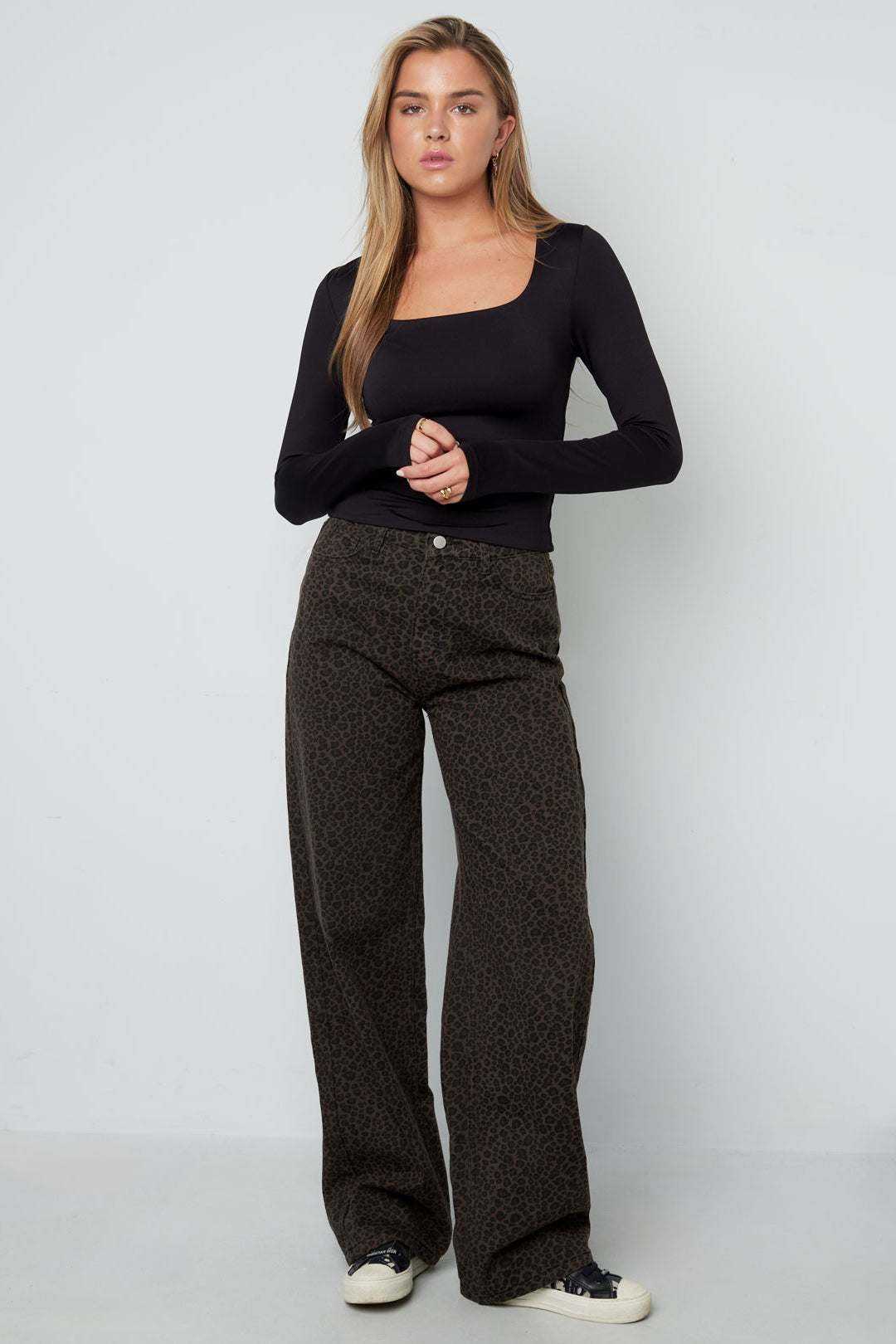 Nylon Lange mouwen tops Effen kleur Basic All Fit Kleding