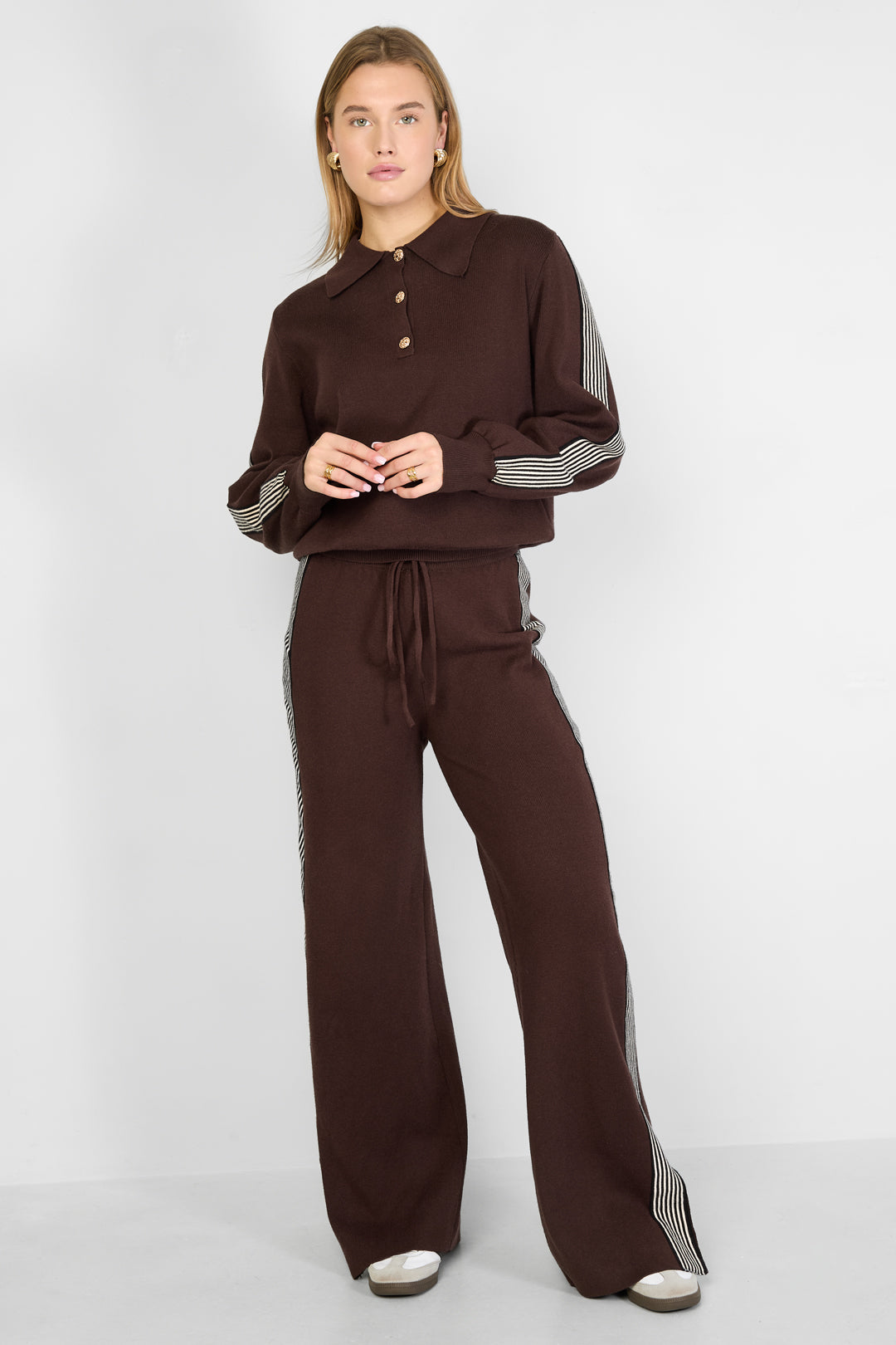 Gebreide trui Kleurenclash Sportieve herfst/winterkleding