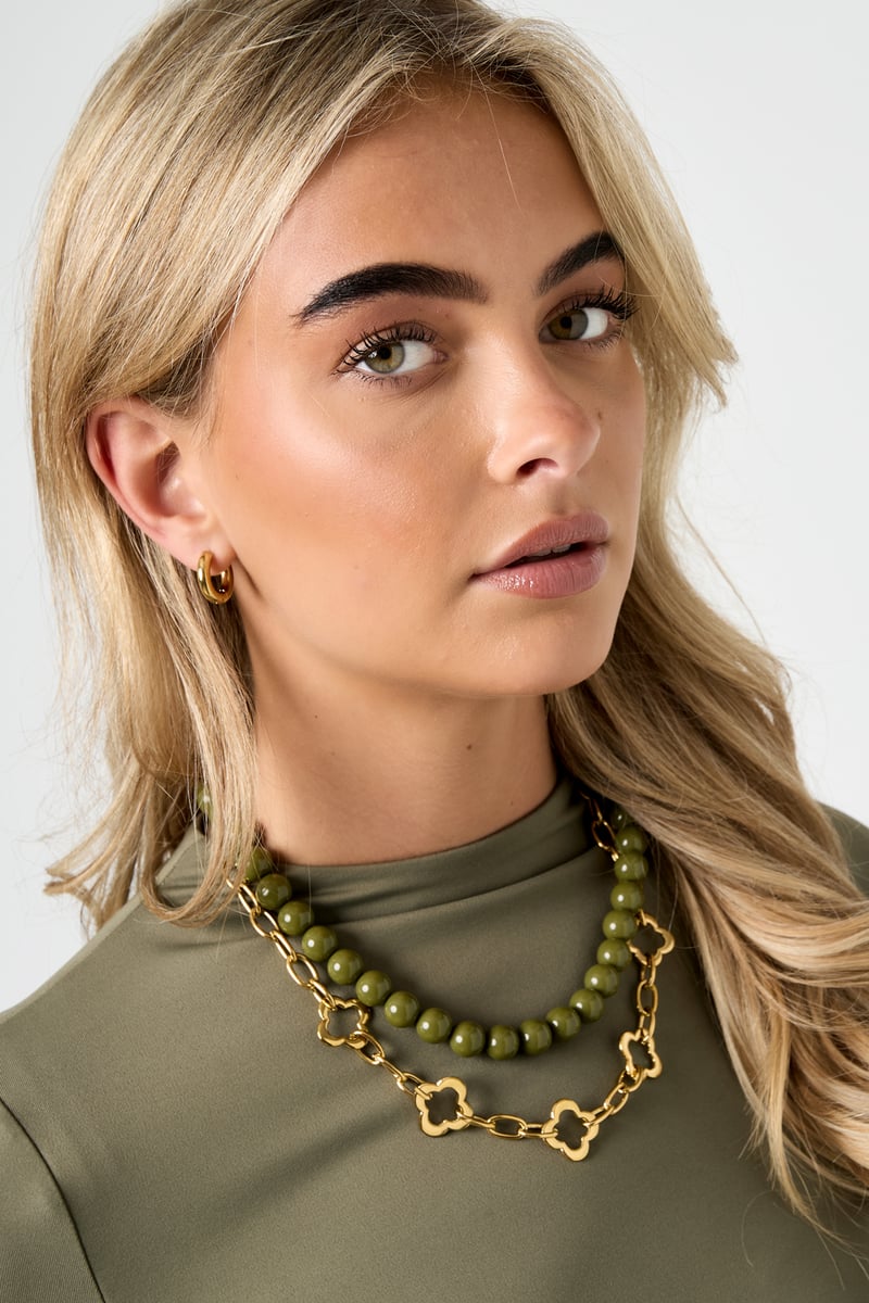 Roestvrijstalen kettingen Klaver Casual Dagelijks Eenvoudige serie Dames sieraden