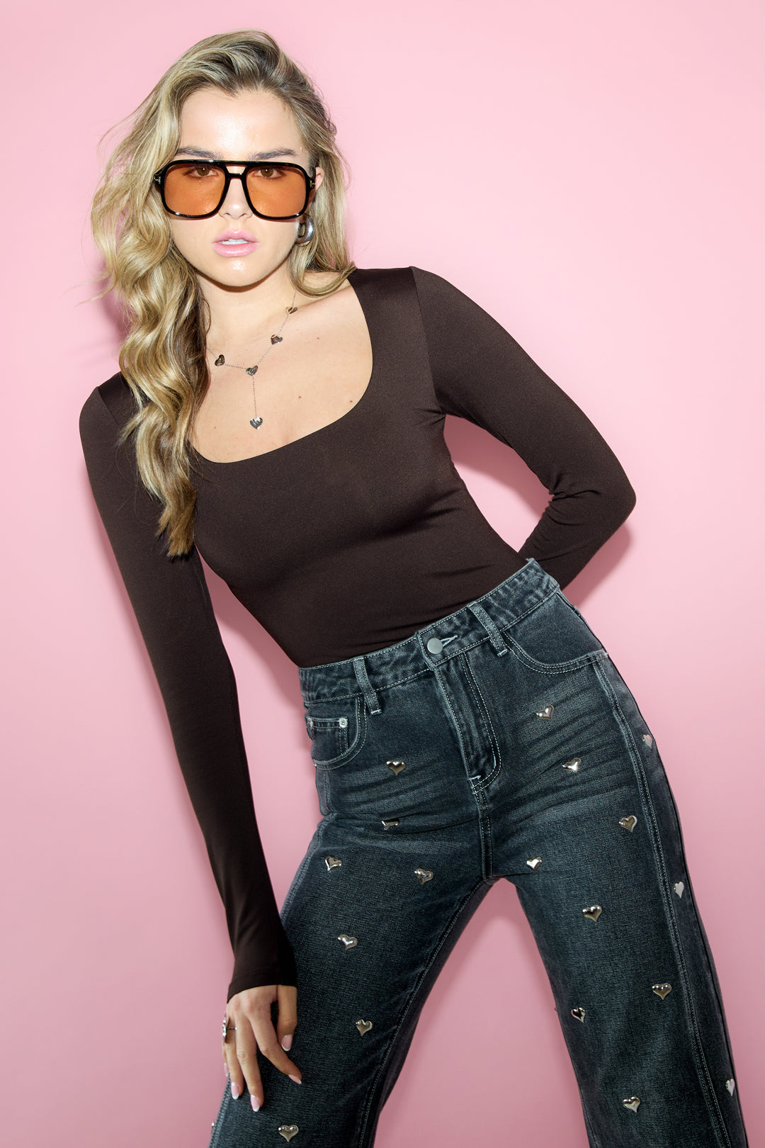 Nylon Lange mouwen tops Effen kleur Basic All Fit Kleding